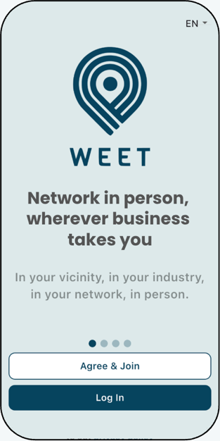 WEET Welcome Screen